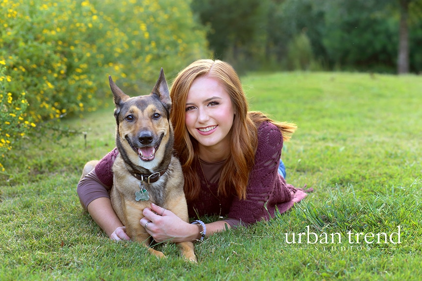 personalizing senior photos in atlanta with dog